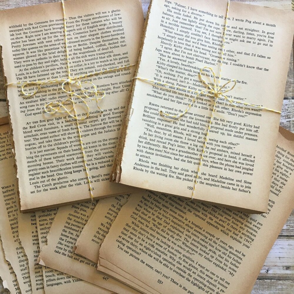 Vintage Book Pages Pack 100 Collage Arts Crafts Junk Journal Mixed Media  mq
